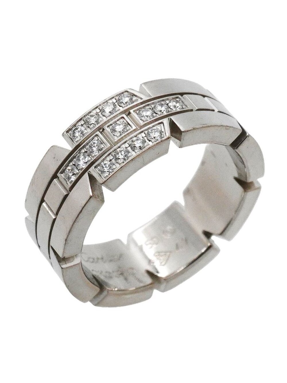 Cartier Ring Tank Francaise 18k White Gold Diamond